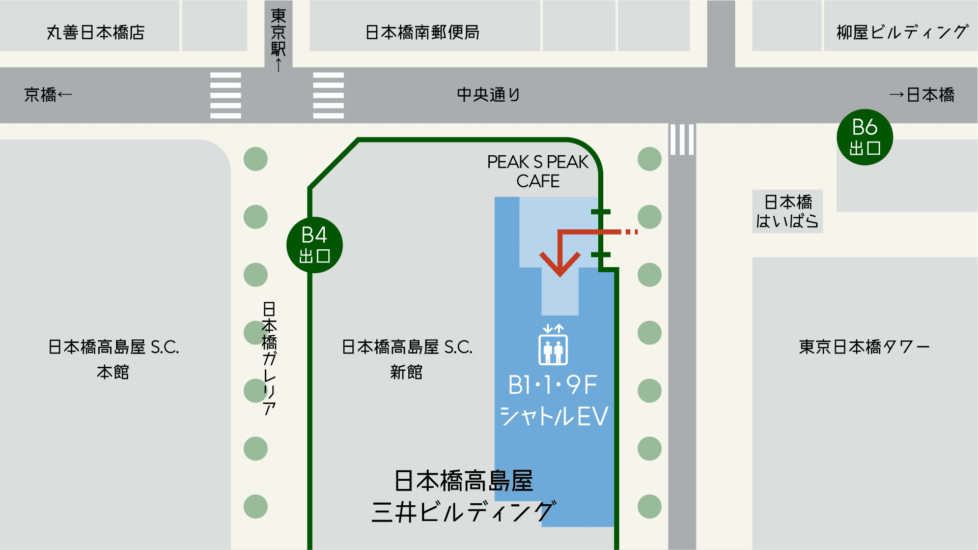 日本橋ホール1F案内図