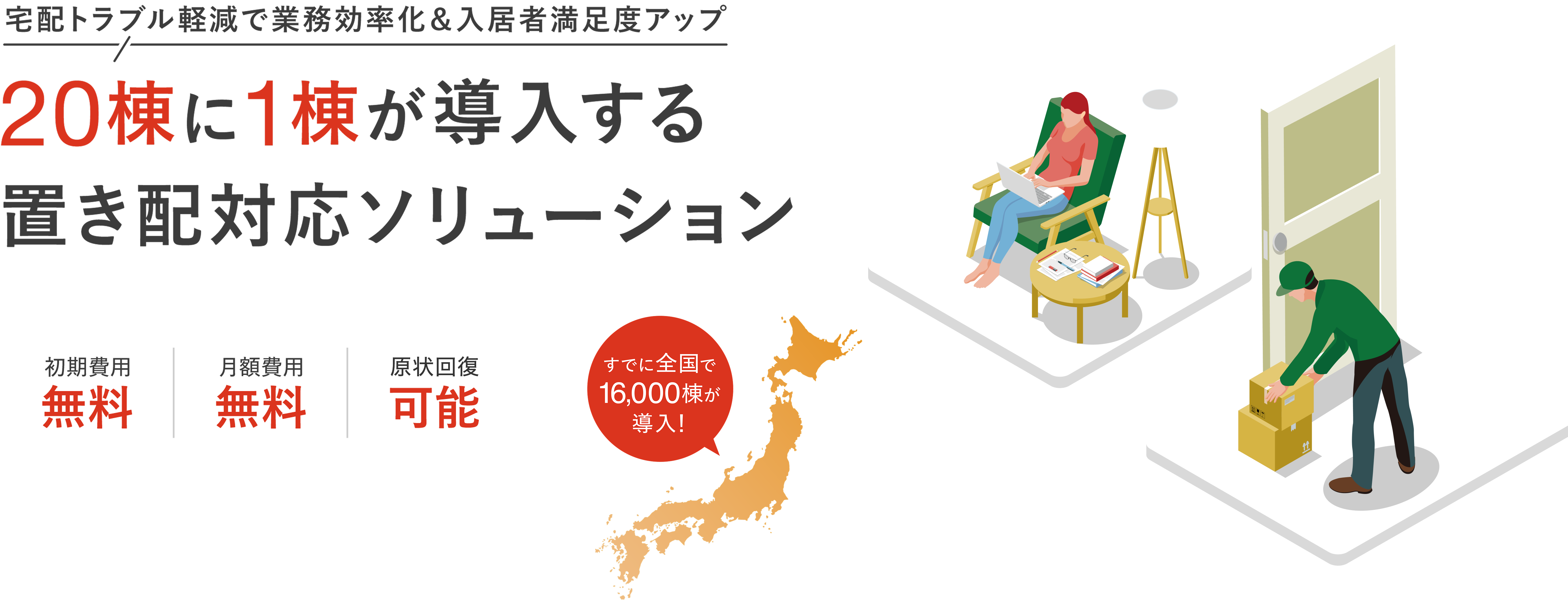 20棟に1棟が導入する置き配対応ソリューション
