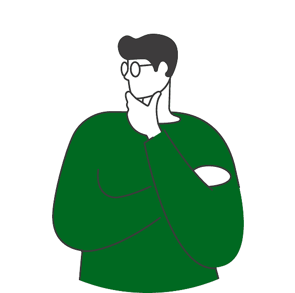 悩む男性のイラスト